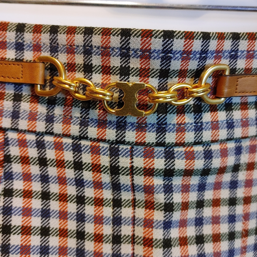 Tory Burch Pleated Check Mini Skirt - Picture 7 of 10